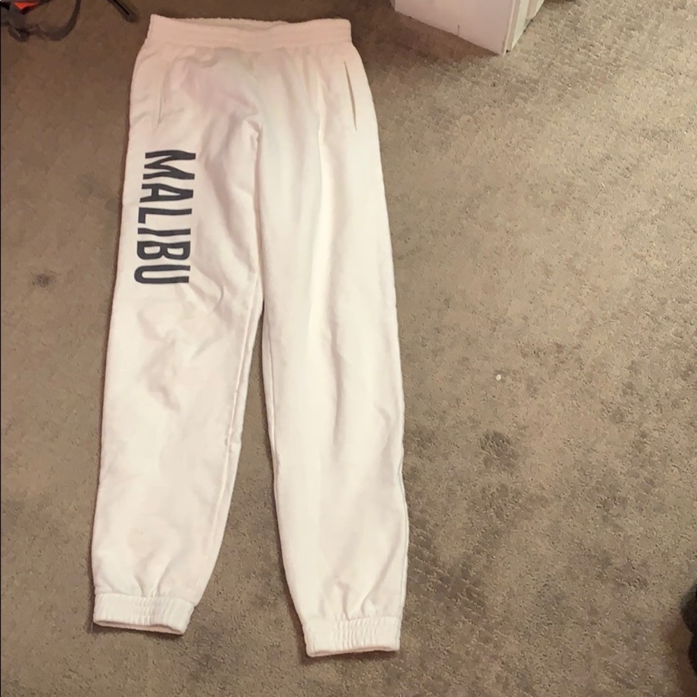 Brandy Melville white Malibu sweatpants